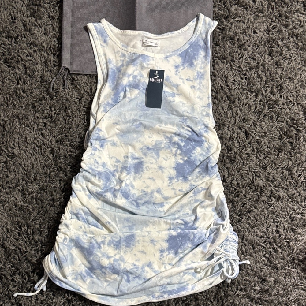 Hollister Cloudy Blue Tie-Dye Tank Top